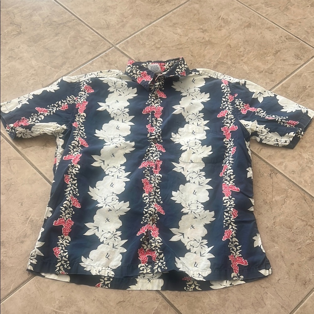 Old Navy Blue and Red Casual Button Down Shirt